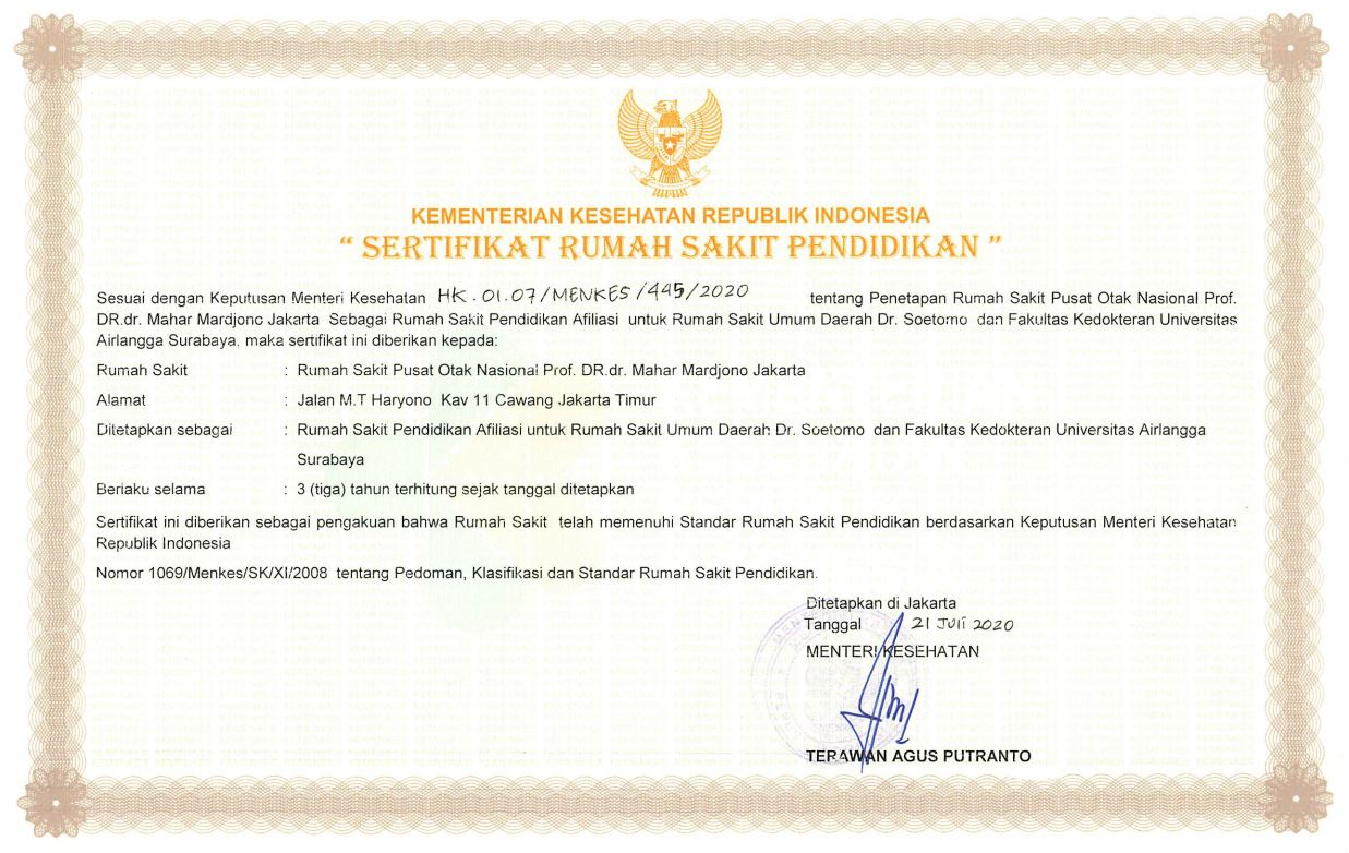 Sertifikat Rumah Sakit Pendidikan